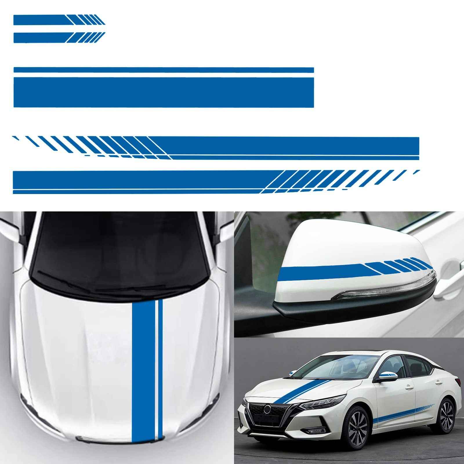 Car Body Beltline Stickers Side Skirt Striped Machine Cover Rearview Mirror