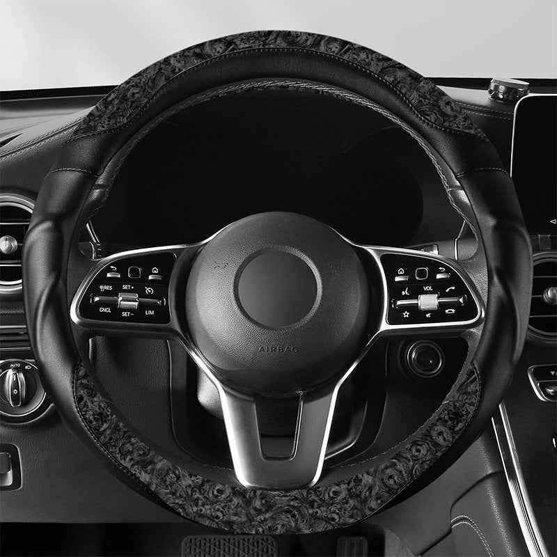 Car Steering Wheel Cover Walnut Grain Business Style Steering Wheel Grip Cover Universal Interior Item