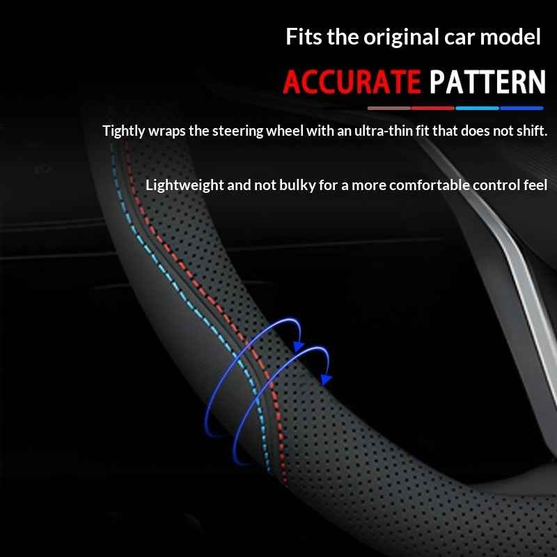 Steering Wheel Cover Leather Wrapped