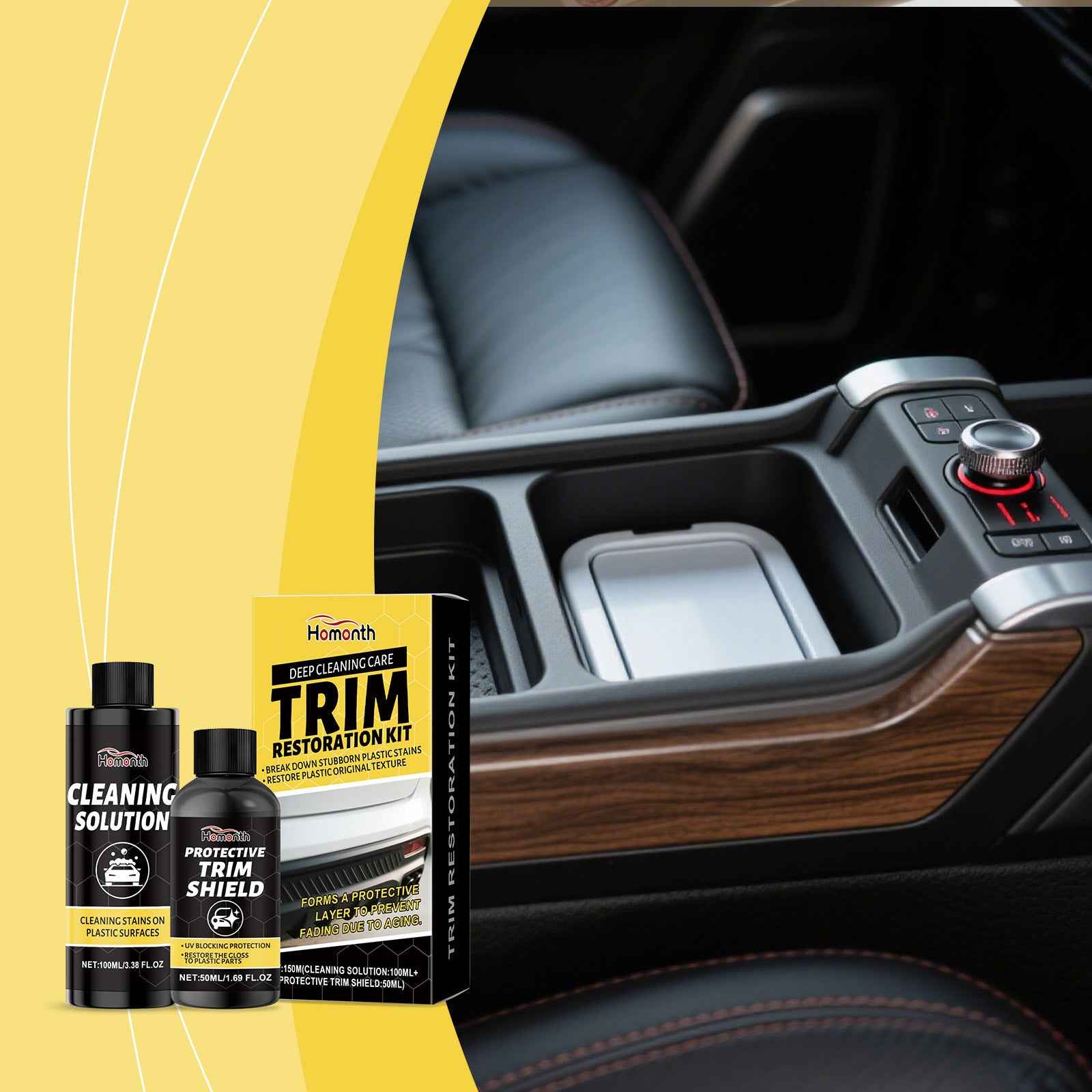 HOMONTH Car Plastic Cleaning Care Suit Interior Decontamination Dustproof Polishing