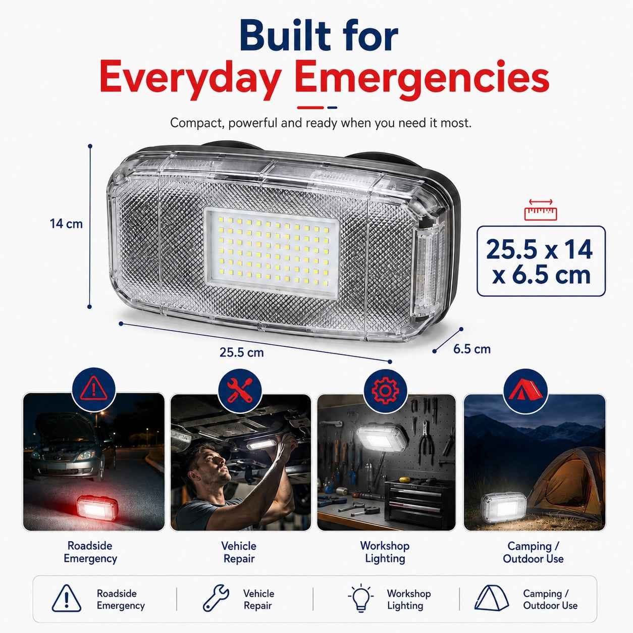 HB 361 LED Warning Light USB Rechargeable Roadside Emergency Safety Lamp OEM Car Accessories Road