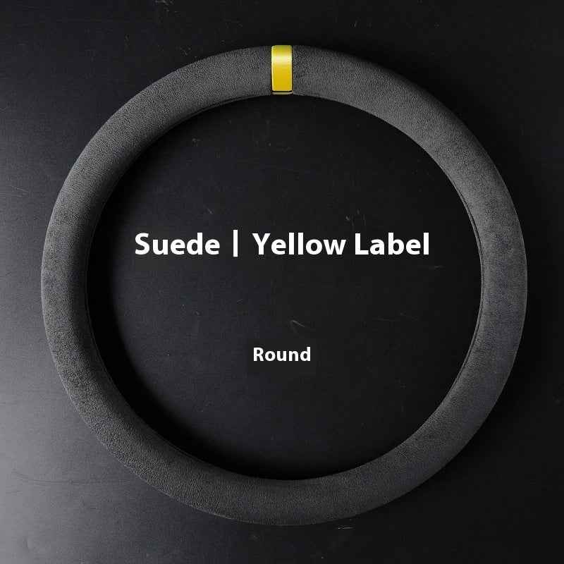 Customized Steering Wheel Cover Car Suede Car Car Steering Wheel Cover Anti-slip Carbon D-type Round Steering Wheel Cover