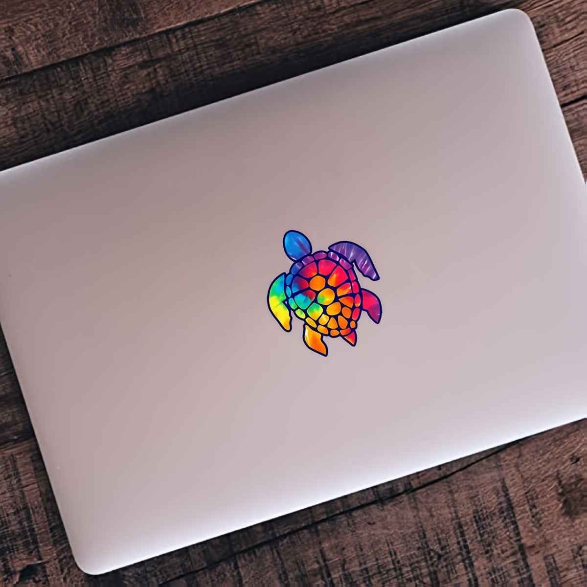Sea Turtle Rainbow Vinyl Window Car Laptop Decal