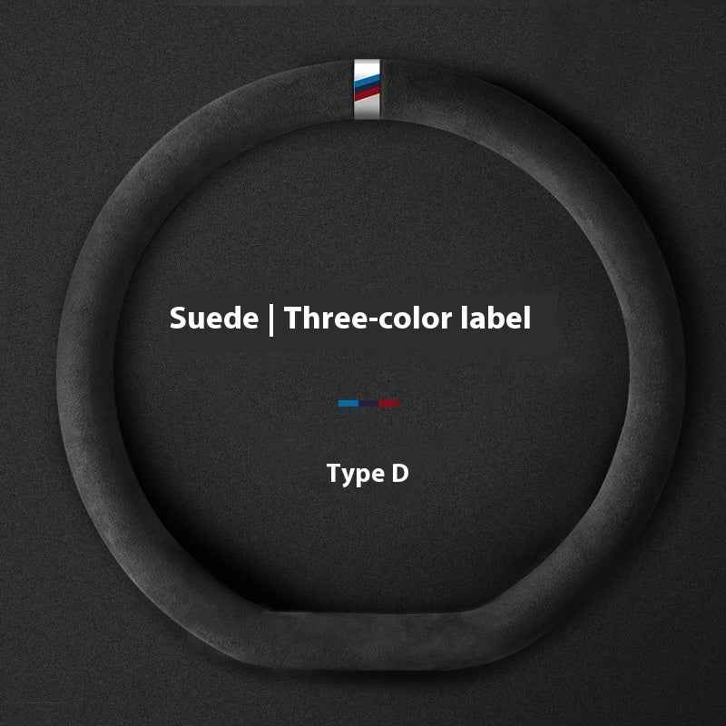Customized Steering Wheel Cover Car Suede Car Car Steering Wheel Cover Anti-slip Carbon D-type Round Steering Wheel Cover